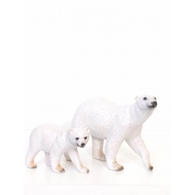 Ensemble de 2 ours polaires en résine